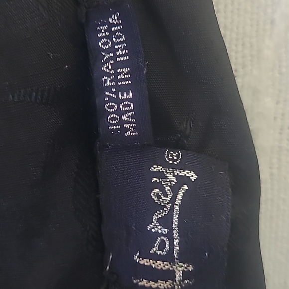 Honey Scarf Black Damask Rayon 6" knotted fringe Floral Texture - Picture 4 of 4